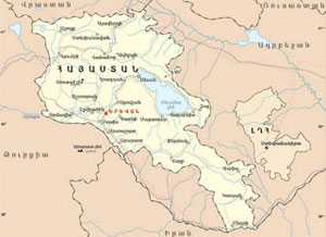 На сайте МИД Армении Нагорный Карабах и оккупированные семь районов показаны как территория Азербайджана